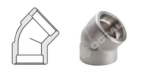 socket weld elbow 45 degree with drawing